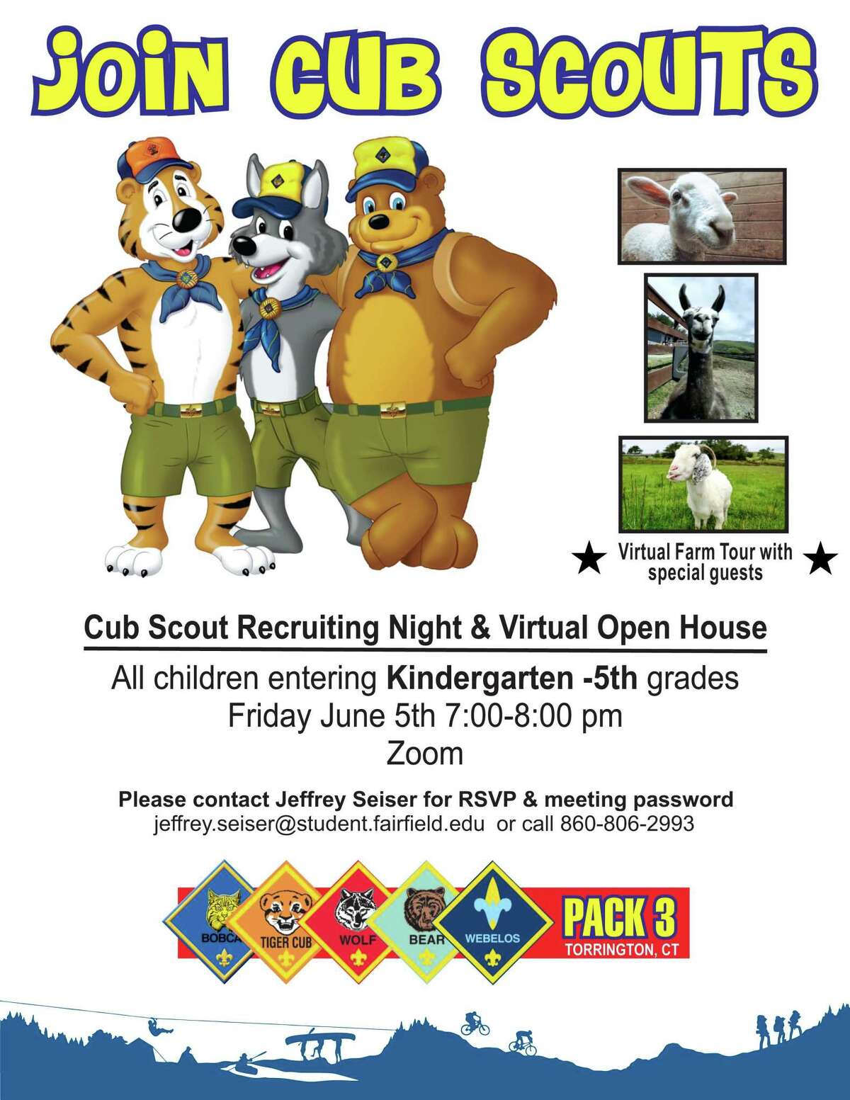 Cub Scout Pack 3 is holding a recruiting night on Zoom June 5.