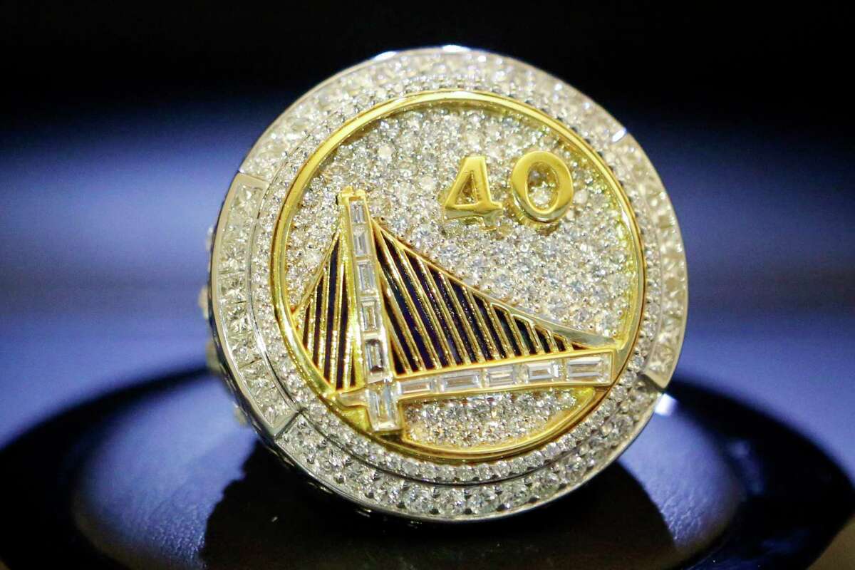 The front face of Harrison Barnes' 2014-2015 championship ring is shown.