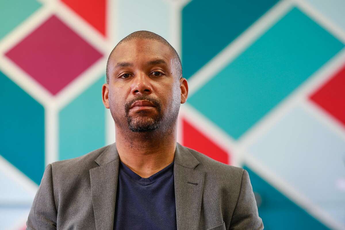 District 10 Supervisor Shamann Walton poses for a photograph in the Bayview on Thursday, April 30, 2020 in San Francisco, California. He is upset that covid-19 has disproportionately affect residents in his district and feels not enough is being done to help his underserved community.