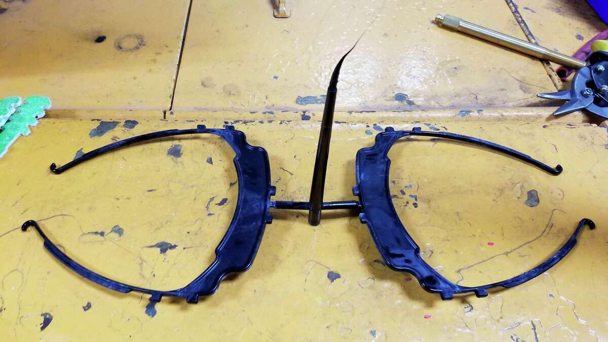 With a mold block now in production at Ferris State University's National Elastomer Center, the College of Engineering Technology has increased its ability to produce headbands for medical face shields. The COVID-19 Community Response Team now has a significant need to receive overhead transparency sheets to keep up with demand. (Courtesy photo)