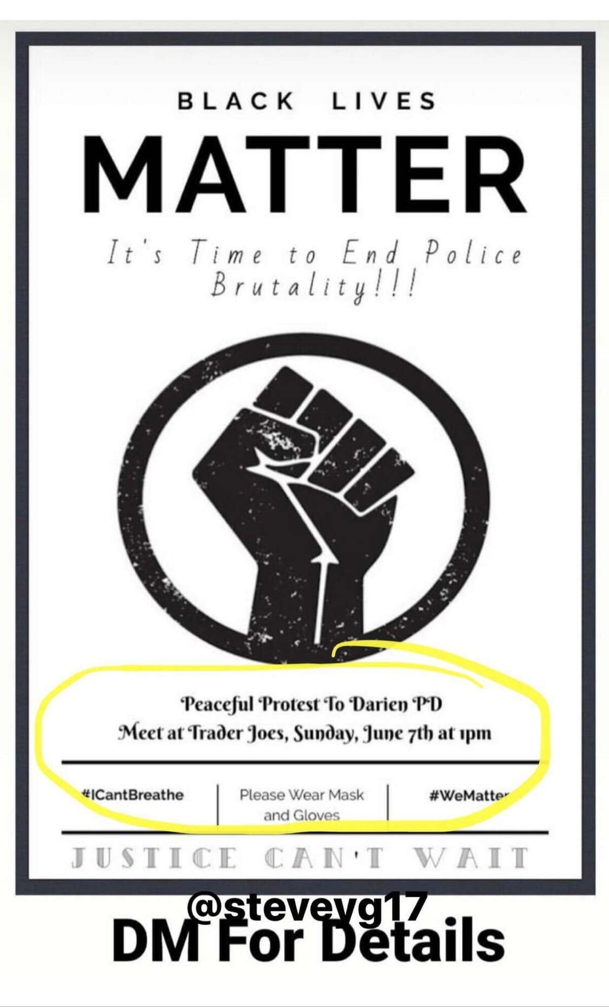 Two young men from Darien have organized a protest on Sunday in Darien.