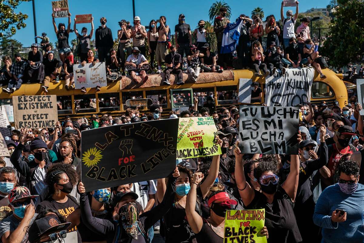 Thousands of people took part in a student led George Floyd protest that began at Mission High School in San Francisco on Wednesday, June 3, 2020.