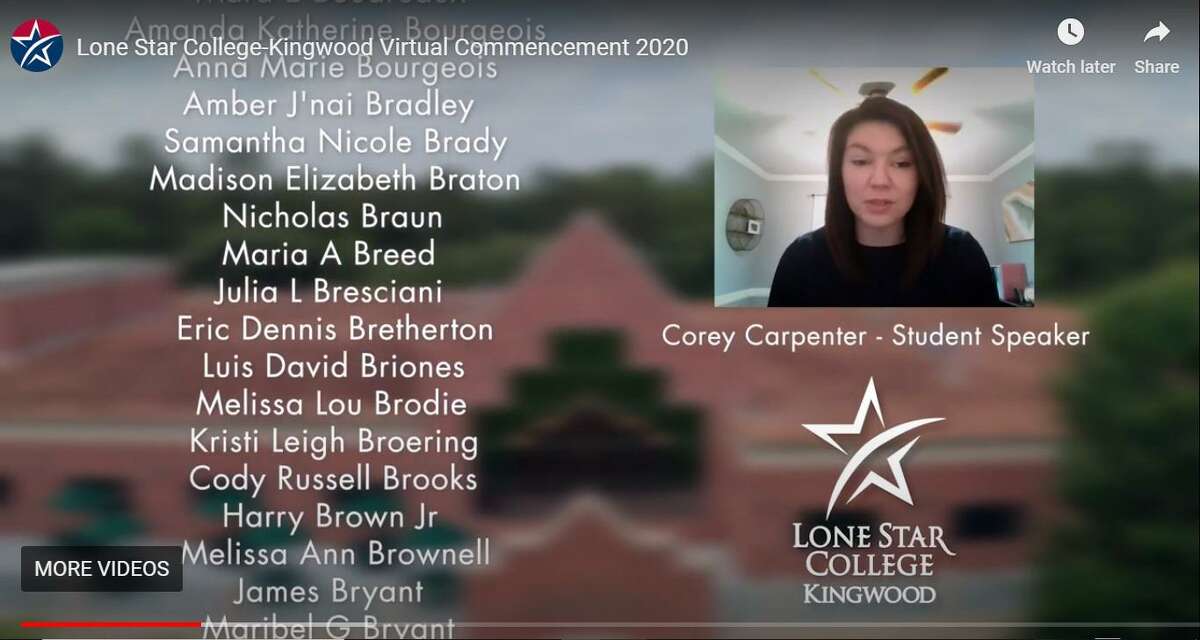 Lone Star College recognized students with virtual graduation tributes to celebrate its seven campuses awarding a total of 8,863 associate degrees and certifications for spring 2020, according to a June 2 press release. Graduate Corey Carpenter was a student speaker for LSC-Kingwood.