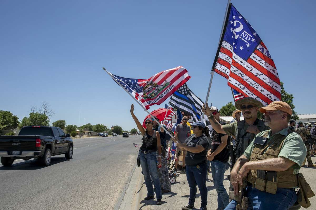 Open Carry Texas members protest outside Odessa bar