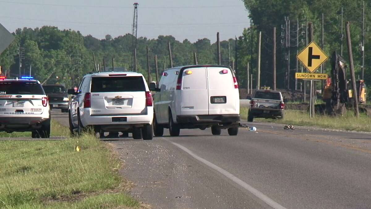A pickup truck driver struck and killed an elderly woman Sunday morning as she walked home on FM 2100 from a gas station convenience store, according to Crosby police.