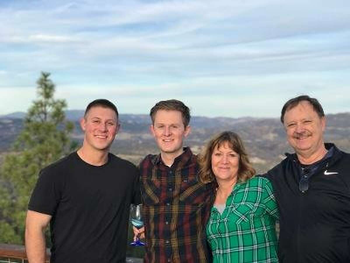 Spencer Torkelson with his�brother Matthew, mother Lori and father Rick.