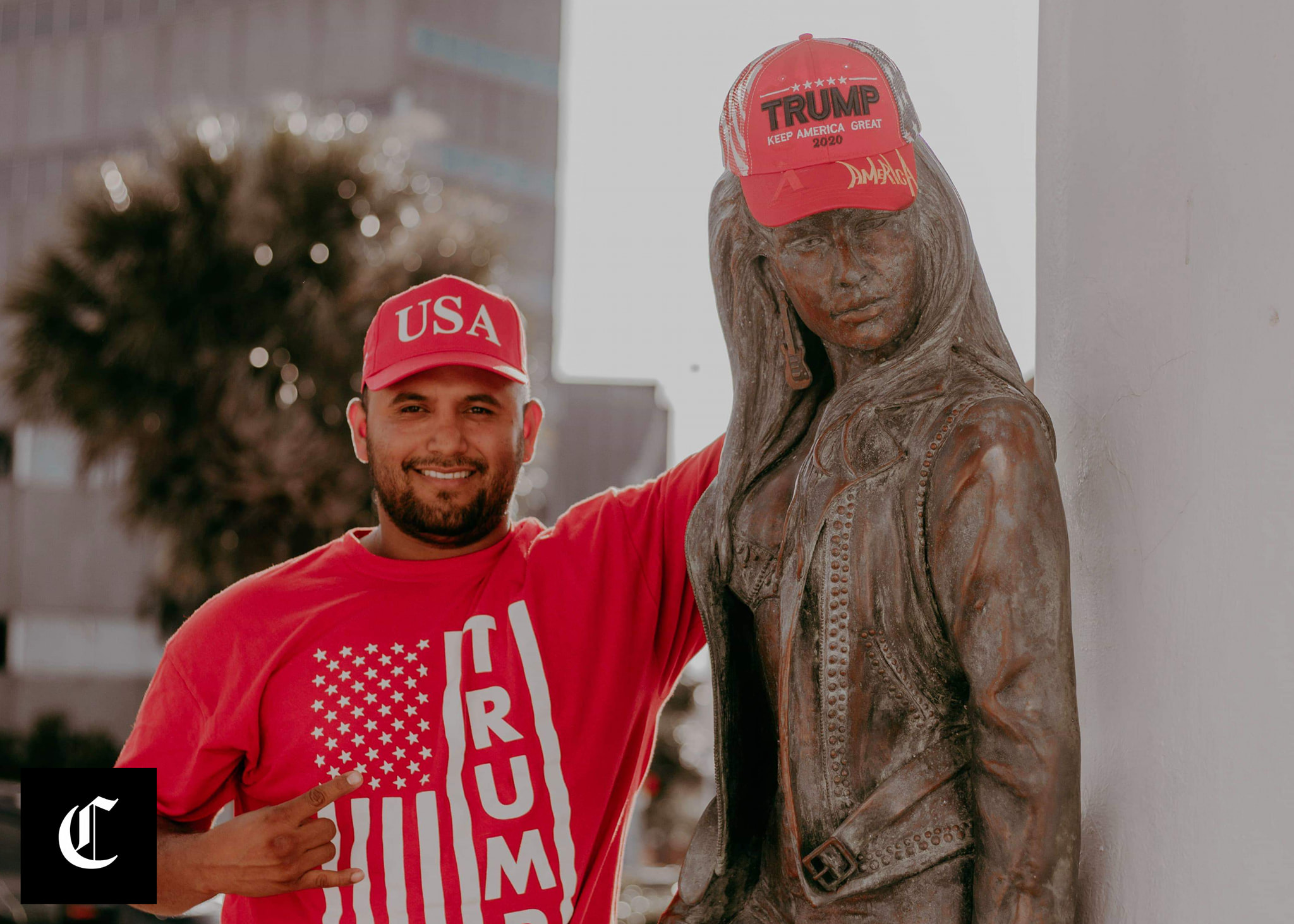 Photo of Selena statue wearing Trump hat sparks outrage