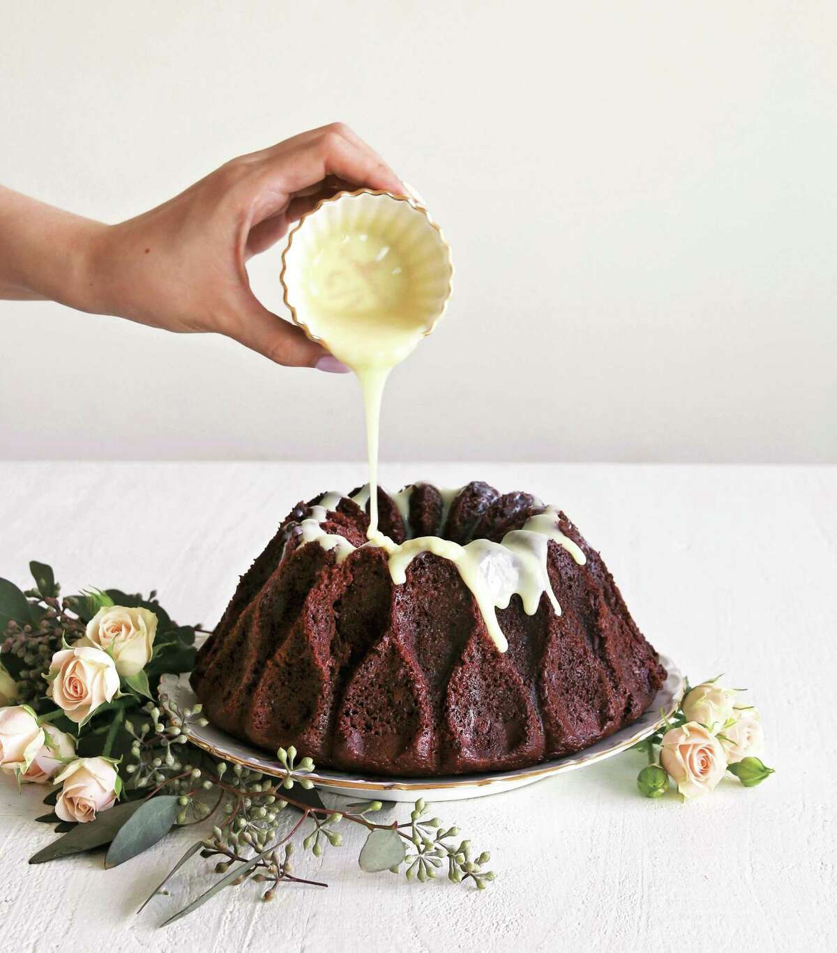 Chocolate Bundt Cake with Orange Blossom Ganache (recipe in column): The flavor of chocolate is deep enough to hold its own against the floral notes of the orange blossom water.