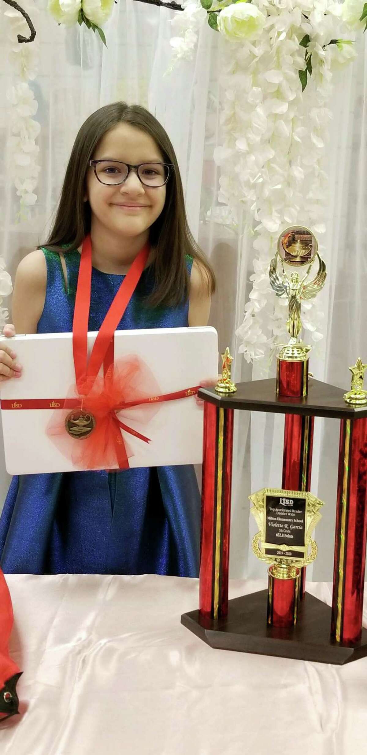 Violette R. Garcia, a fifth grade student at C.L. Milton Elementary School, was LISD’s top elementary school accelerated reader.