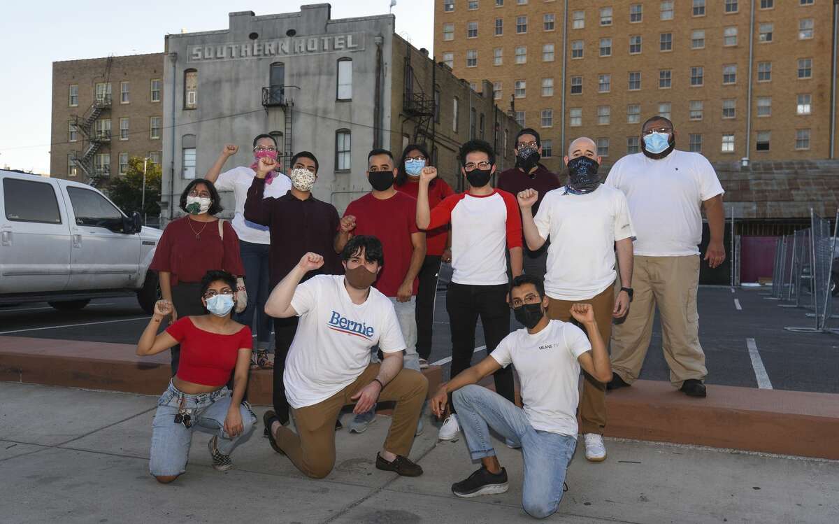 The Red Wing United group gathers for a photo, Wednesday, May 27, 2020, in downtown Laredo.