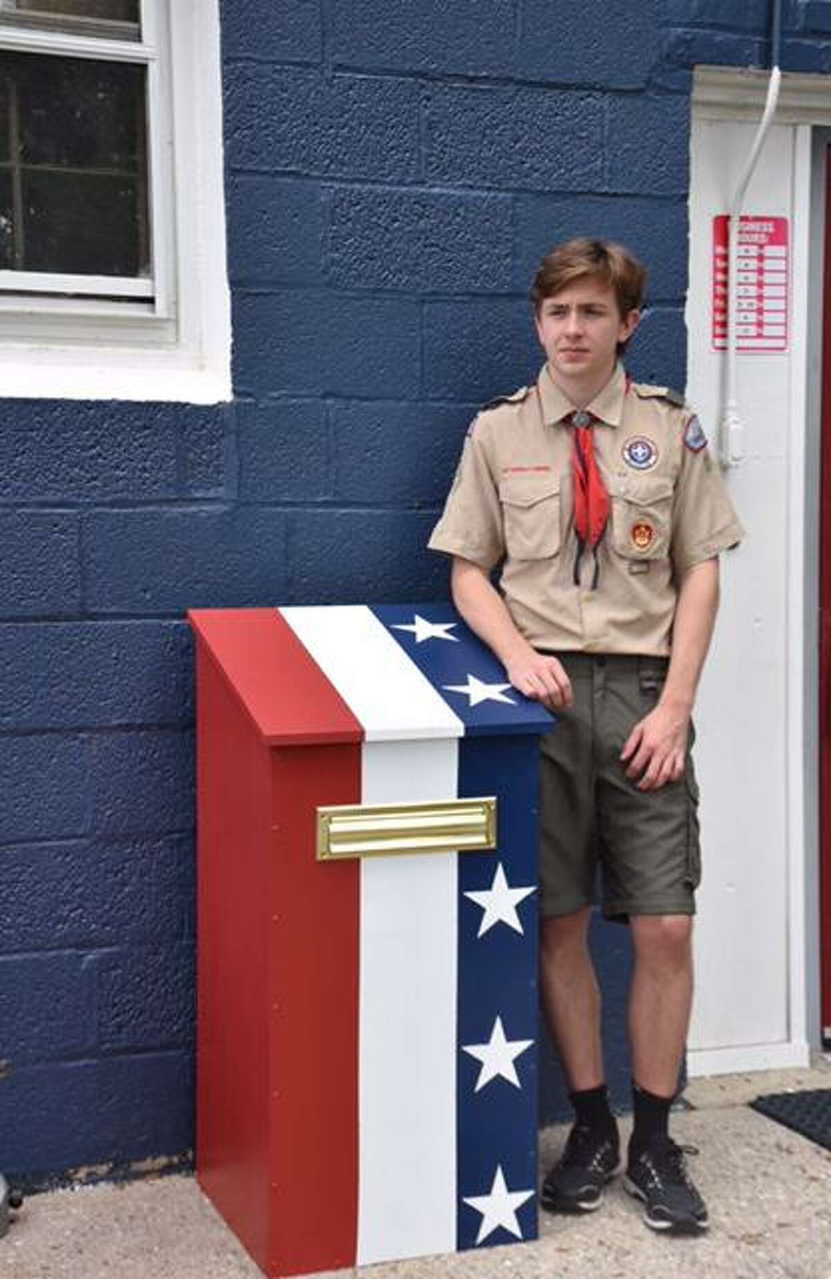 Darien to hold Flag Day ceremony, Boy Scout makes flag collection box