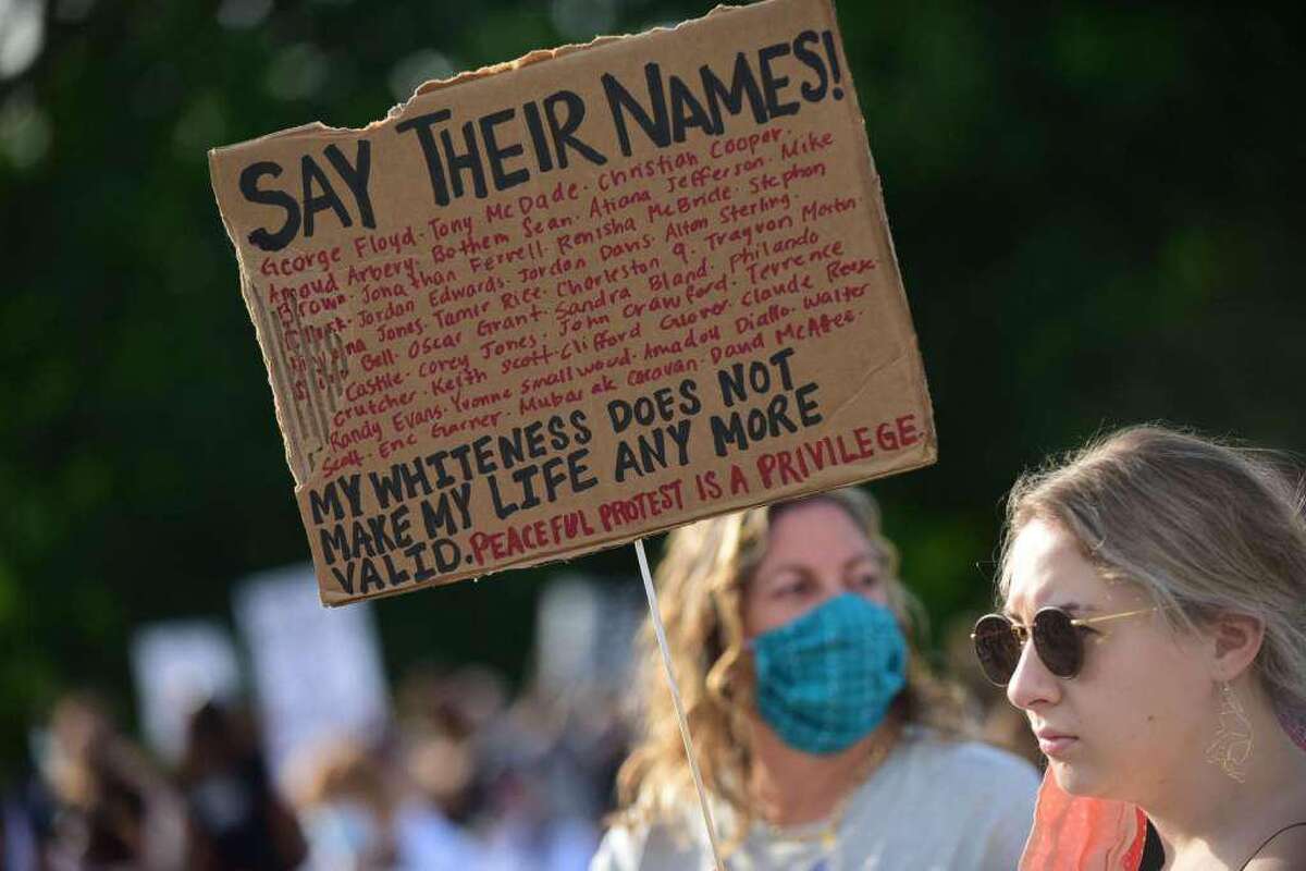 A peaceful protest against police brutality was held in Wilton, Connecticut on June 2, 2020.