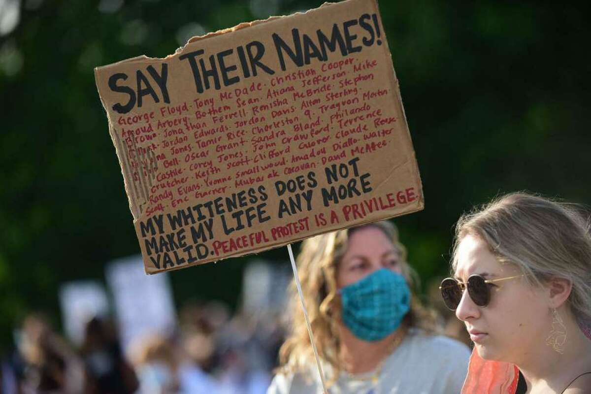 A peaceful protest against police brutality was held in Wilton, Connecticut on June 2, 2020.