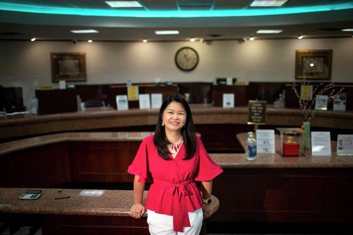 Jody Lee, bank chairwoman for Southwestern National Bank, poses for a portrait at the bank Wednesday, June 10, 2020, in Houston.