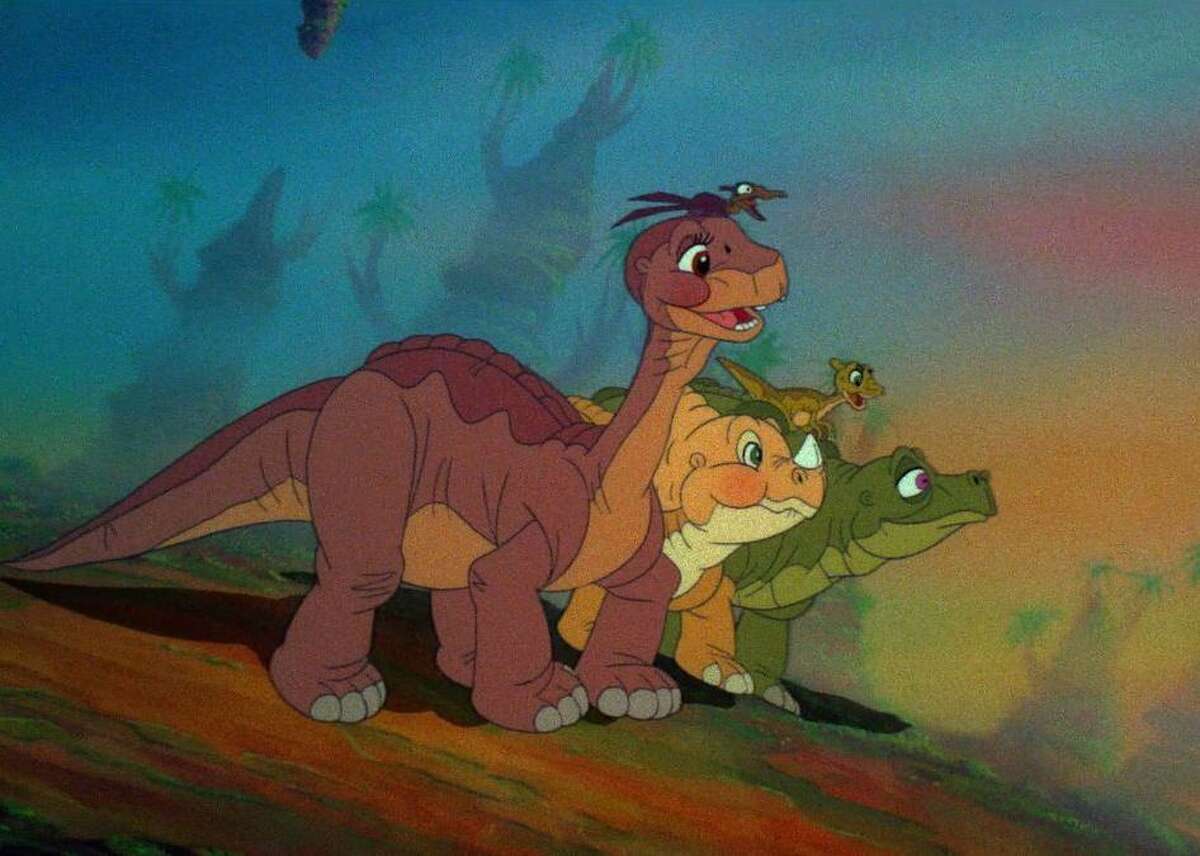 #99. The Land Before Time (1988) - Director: Don Bluth - Stacker score: 76 - Metascore: 66 - IMDb user rating: 7.4 - Runtime: 69 min Grab the tissues before settling in with this film, because “The Land Before Time” is certainly a tear-jerker. In the first moments of the dinosaur classic produced by George Lucas and Steven Spielberg, Littlefoot’s mother dies as she attempts to protect him from a carnivore. For the rest of the movie, Littlefoot and his pals, Cera, Ducky, Petrie, and Spike, battle the murderous T-Rex and journey to the Great Valley where there are more of Littlefoot’s kind.