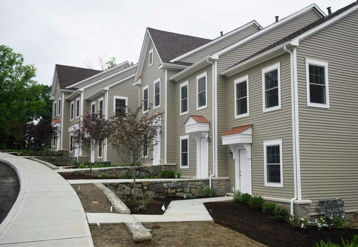 Construction of new town houses nears completion at Armstrong Court in Greenwich, Connecticut, on Monday, June 1, 2020.