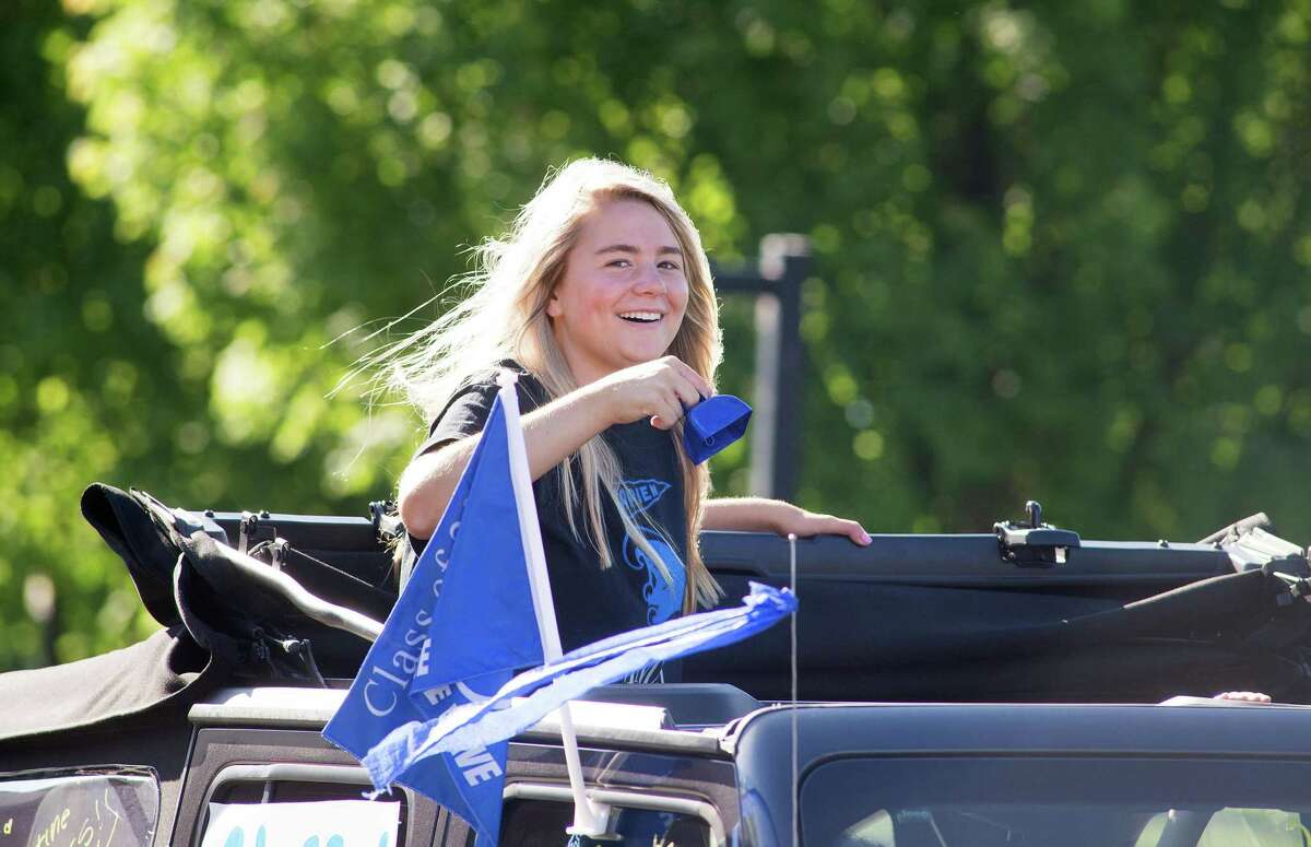 Darien High held a wave-through graduation car parade for the Class of 2020 seniors on the morning of June 12, after postponing it due to weather from June 11.