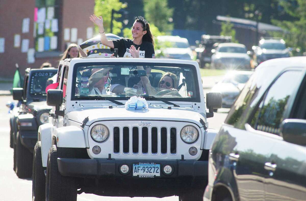 Maddie Joyce. Darien High held a wave-through graduation car parade for the Class of 2020 seniors on the morning of June 12, after postponing it due to weather from June 11.