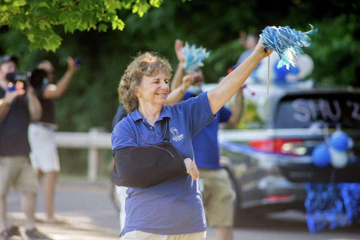Darien High held a wave-through graduation car parade for the Class of 2020 seniors on the morning of June 12, after postponing it due to weather from June 11.