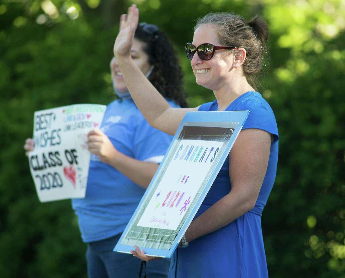 Darien High held a wave-through graduation car parade for the Class of 2020 seniors on the morning of June 12, after postponing it due to weather from June 11.