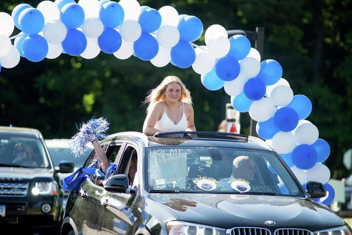 Samantha Lindell. Darien High held a wave-through graduation car parade for the Class of 2020 seniors on the morning of June 12, after postponing it due to weather from June 11.