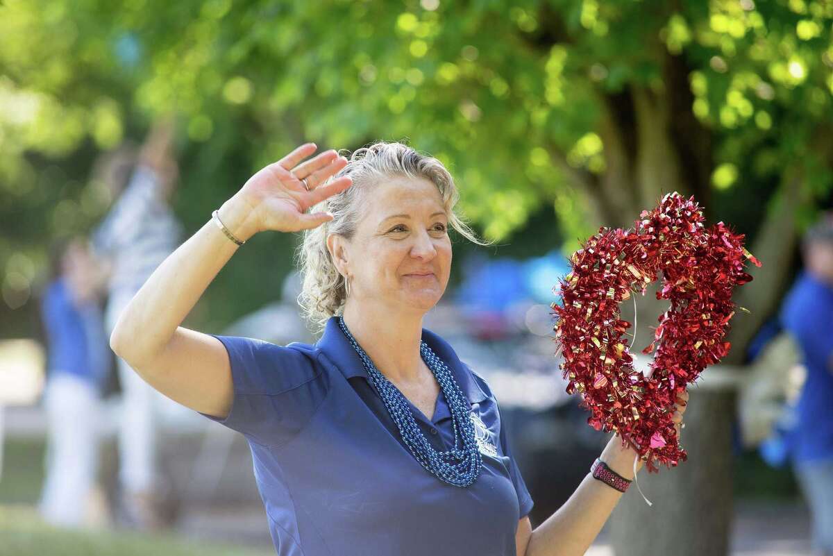 Mrs. Gray. Darien High held a wave-through graduation car parade for the Class of 2020 seniors on the morning of June 12, after postponing it due to weather from June 11.