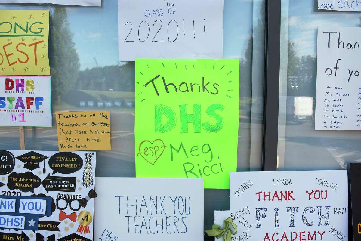 Darien High held a wave-through graduation car parade for the Class of 2020 seniors on the morning of June 12, after postponing it due to weather from June 11.