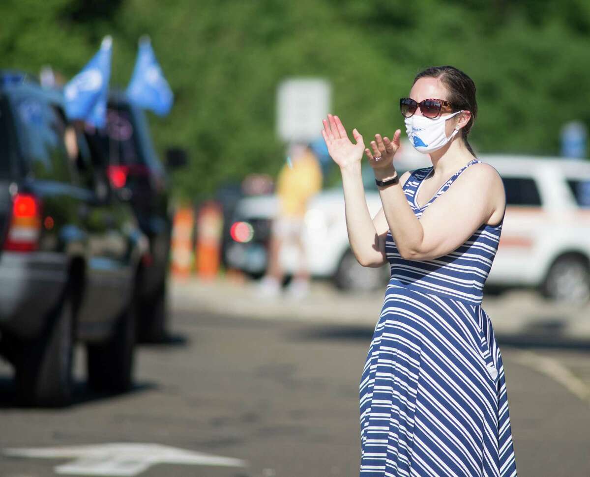 Darien High held a wave-through graduation car parade for the Class of 2020 seniors on the morning of June 12, after postponing it due to weather from June 11.