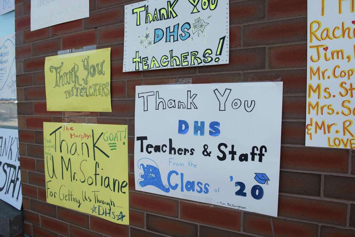 Darien High held a wave-through graduation car parade for the Class of 2020 seniors on the morning of June 12, after postponing it due to weather from June 11.