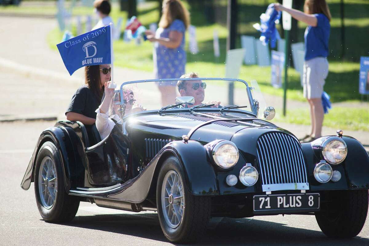 Darien High held a wave-through graduation car parade for the Class of 2020 seniors on the morning of June 12, after postponing it due to weather from June 11.