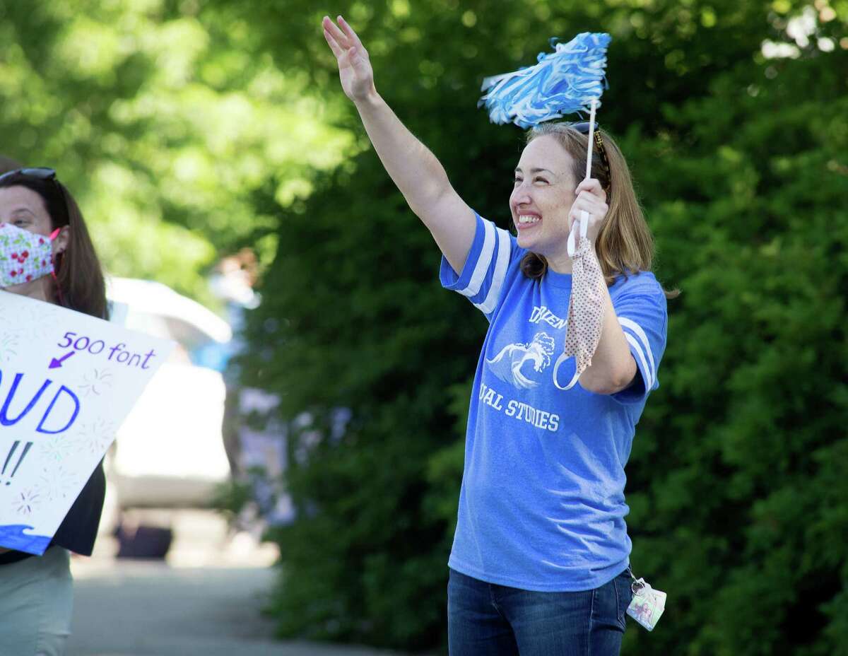 Darien High held a wave-through graduation car parade for the Class of 2020 seniors on the morning of June 12, after postponing it due to weather from June 11.