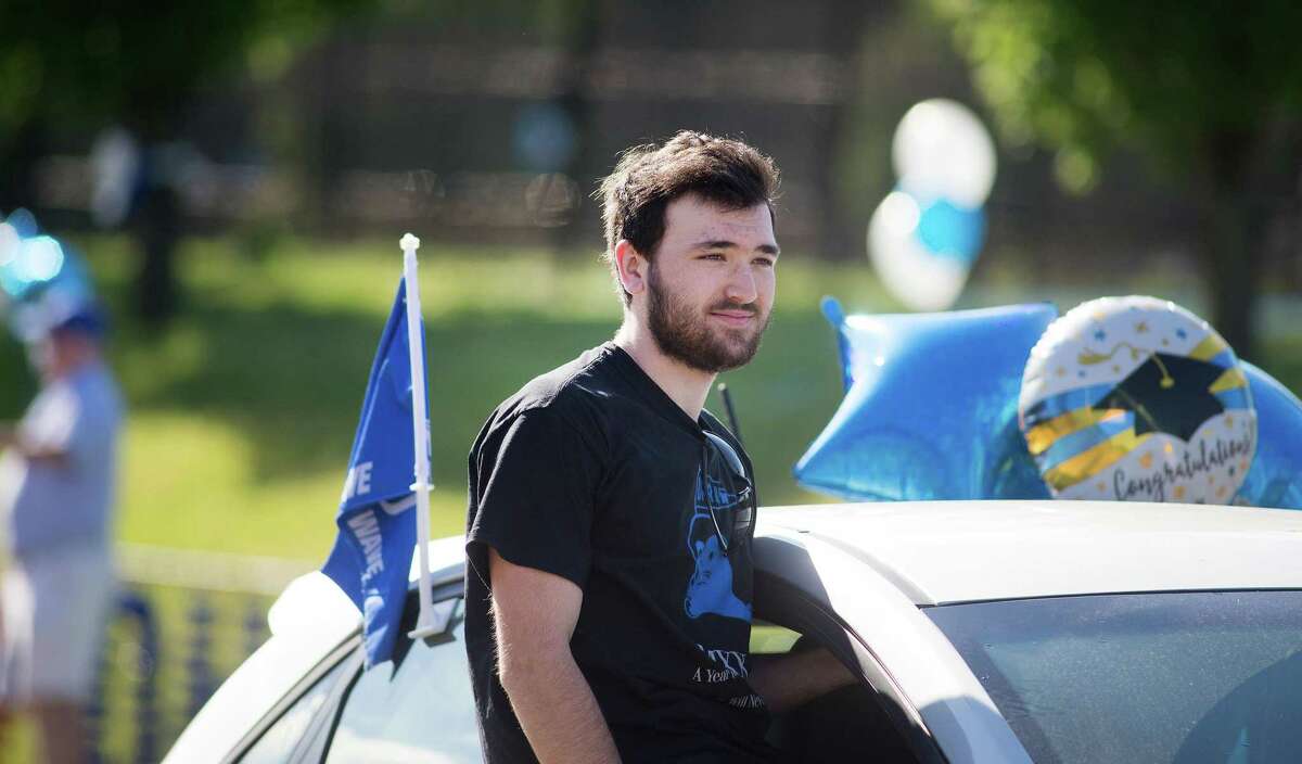 Max Berry. Darien High held a wave-through graduation car parade for the Class of 2020 seniors on the morning of June 12, after postponing it due to weather from June 11.