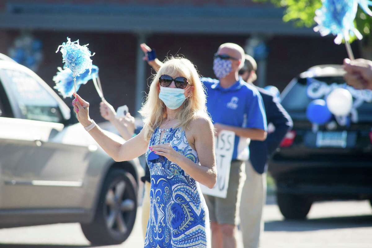 Darien High held a wave-through graduation car parade for the Class of 2020 seniors on the morning of June 12, after postponing it due to weather from June 11.