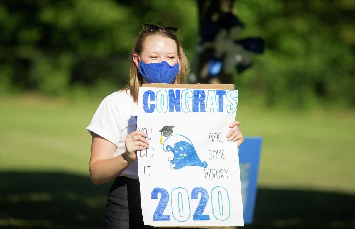 Darien High held a wave-through graduation car parade for the Class of 2020 seniors on the morning of June 12, after postponing it due to weather from June 11.