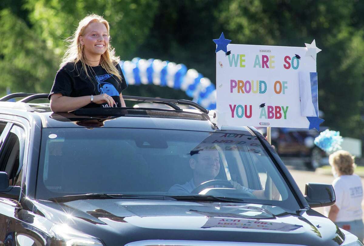 Abby Steinkraus. Darien High held a wave-through graduation car parade for the Class of 2020 seniors on the morning of June 12, after postponing it due to weather from June 11.