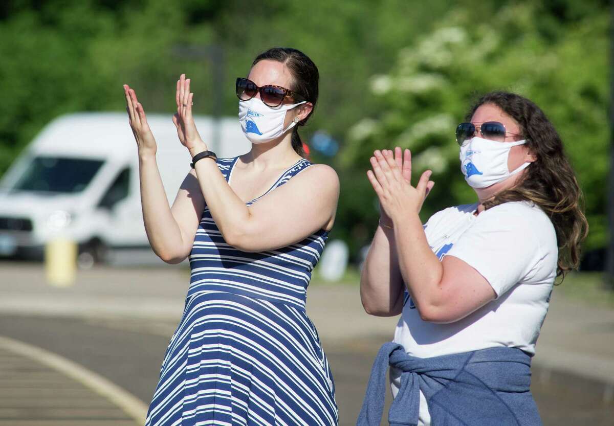 Darien High held a wave-through graduation car parade for the Class of 2020 seniors on the morning of June 12, after postponing it due to weather from June 11.