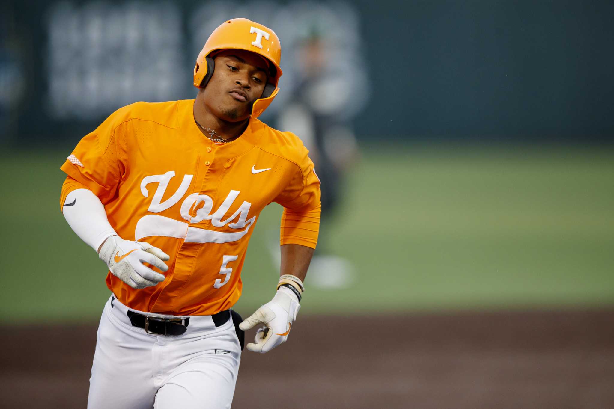 Zach Daniels of the Houston Astros walks towards first base in the