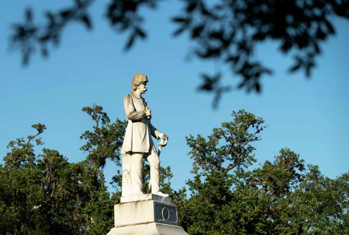 The Dick Dowling statue at Hermann Park is photographed Thursday, June 11, 2020, in Houston.