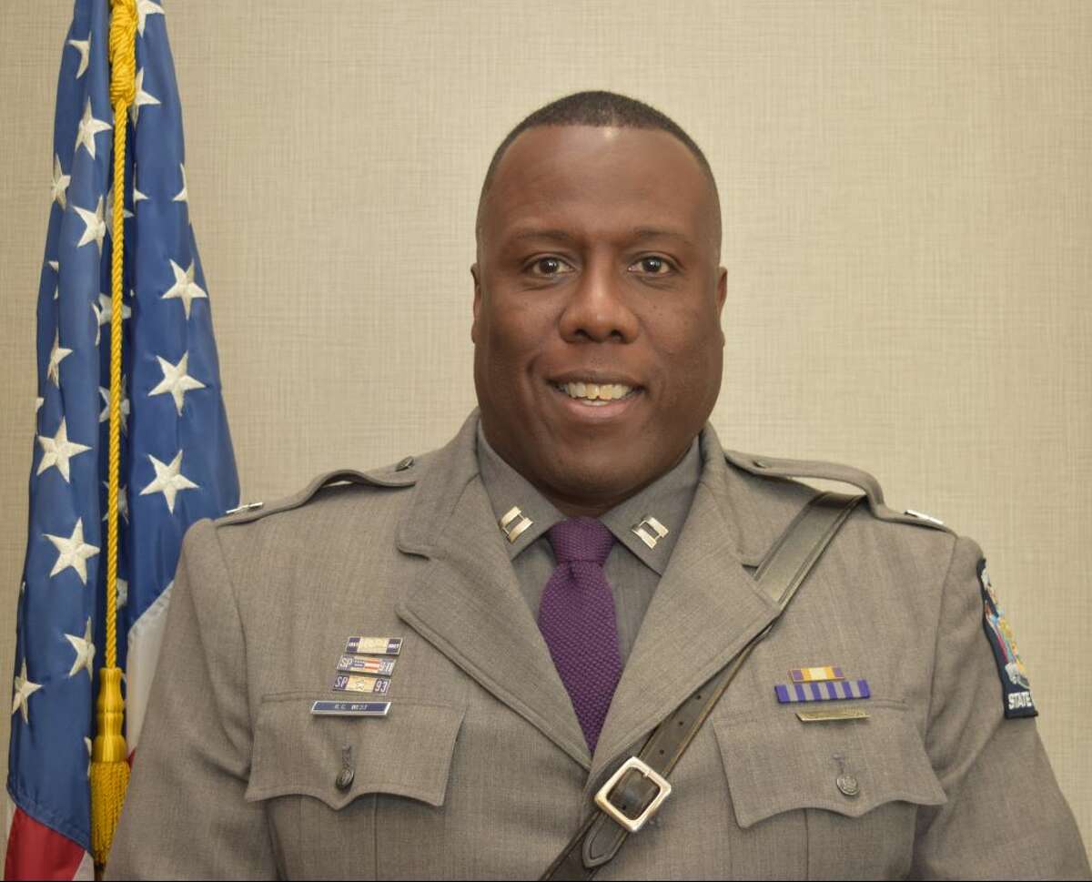 S. Christopher West, the new commander of State Police Troop G, headquartered in Latham.