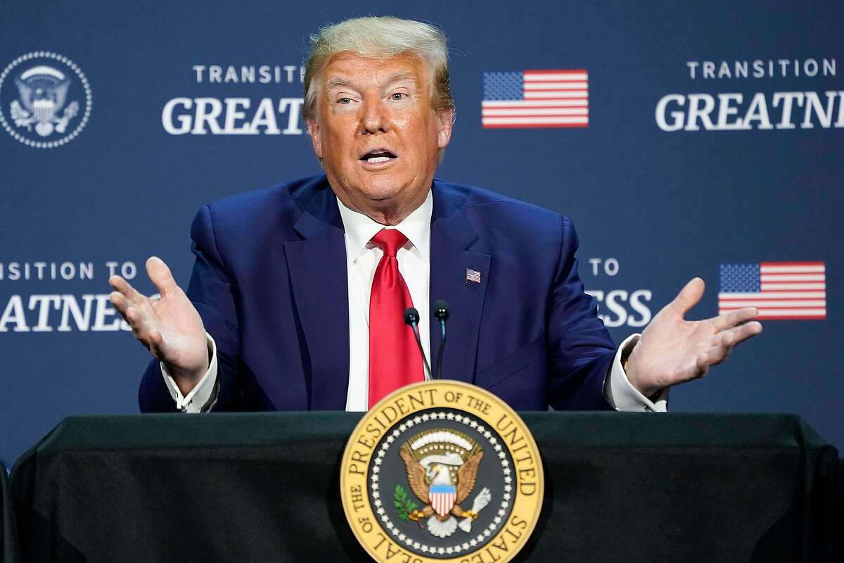 President Donald Trump participates in a roundtable conversation about race relations and policing at Gateway Church Dallas Campus on June 11, 2020, in Dallas. (Smiley N. Pool/Dallas Morning News/TNS)