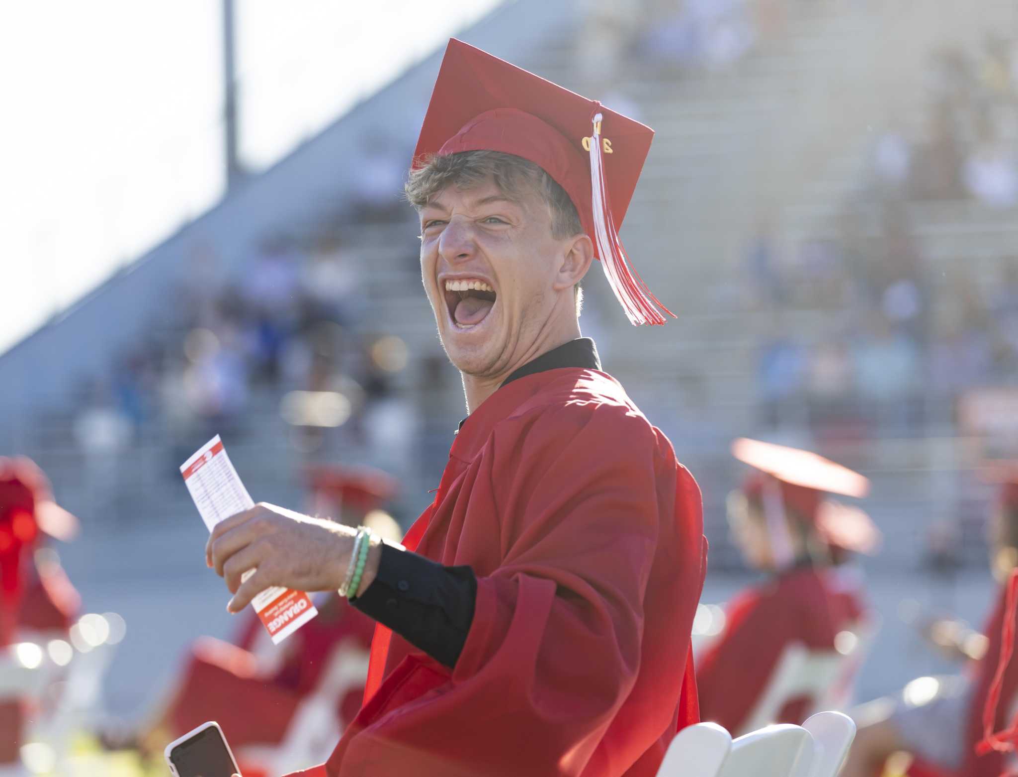 Tomball ISD seniors experience outdoor graduation at Woodforest Bank