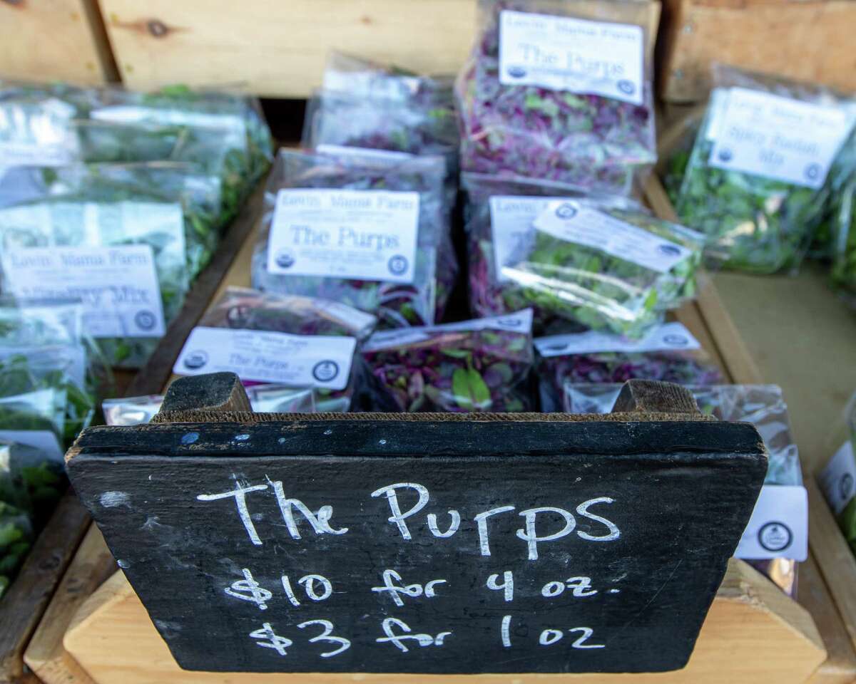 Produce for sale at The Troy Waterfront Farmers Market, which returned to Riverfront Park on Saturday, June 13, 2020, with 43 vendors. The market returns April 3, 2021.  (Jim Franco/Special to the Times Union.)