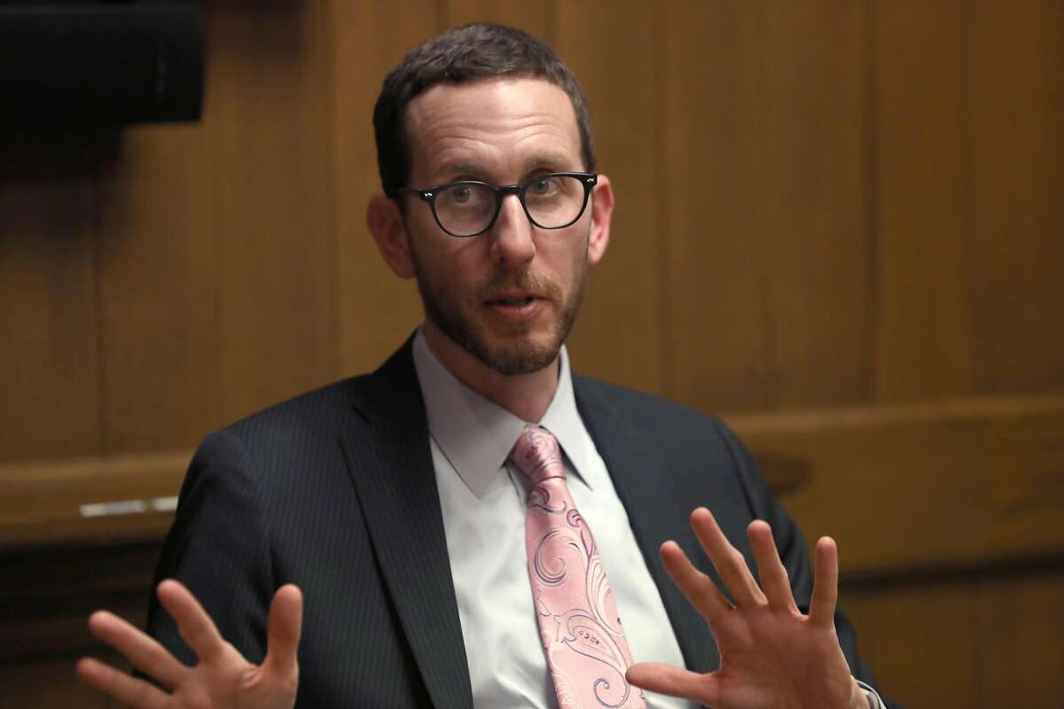 Senator Scott Wiener speaking with the editorial board at the Chronicle on Friday, Jan. 10, 2020, in San Francisco, Calif. Wiener is trying to revive a bill that would change how the sex offender registry treats gay relationships.
