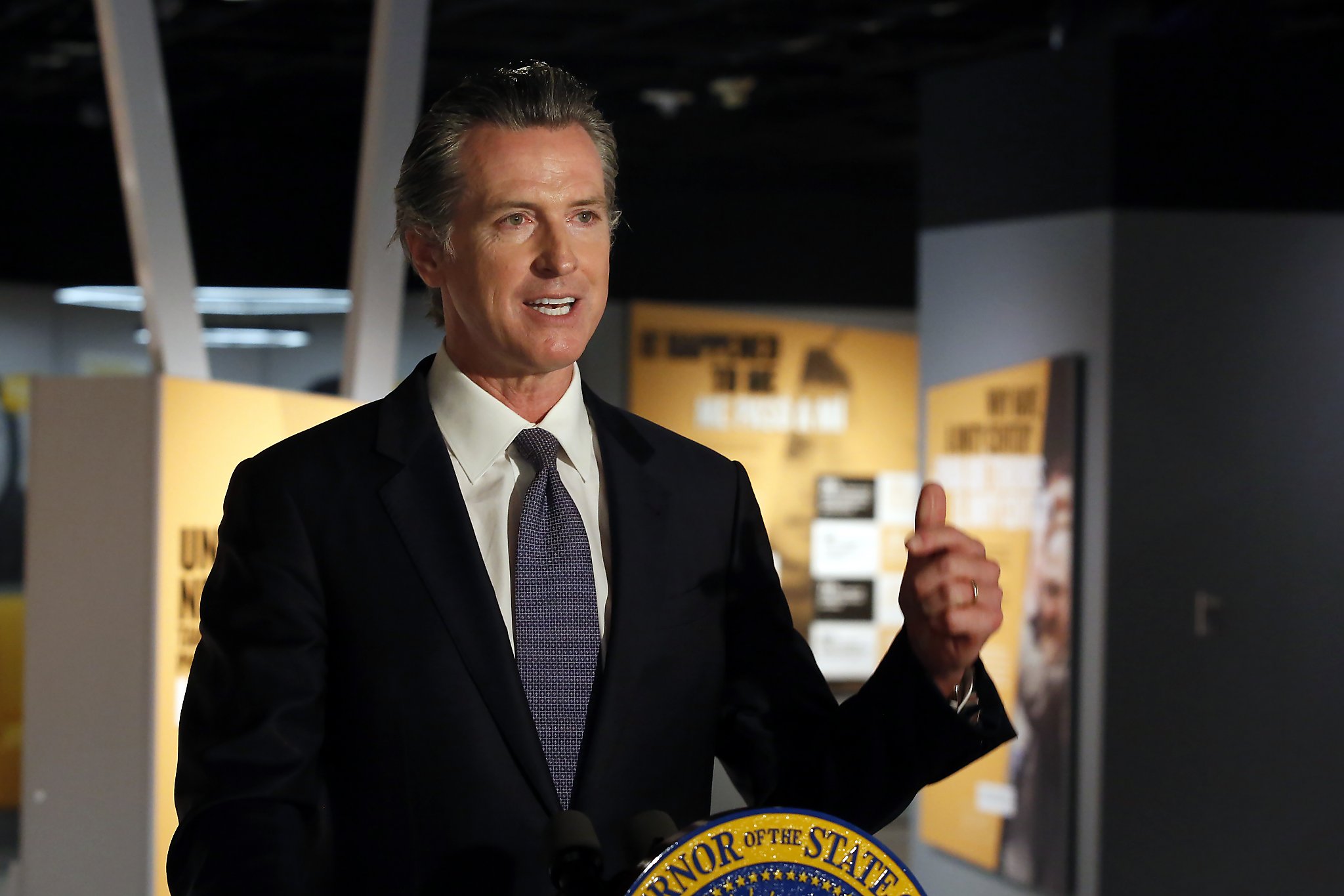 Newsom says California may need new shelter to slow down corona virus