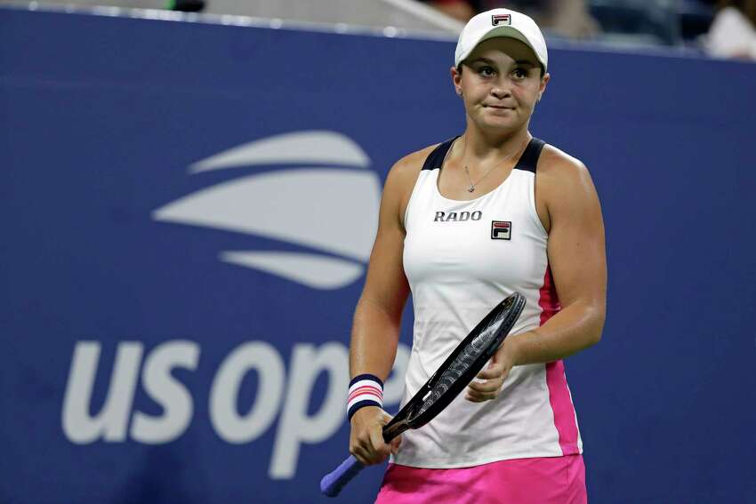 FILE - In this Aug. 28, 2019, file photo, Ashleigh Barty, of Australia, reacts against Lauren Davis during the second round of the U.S. Open tennis tournament in New York. Barty has joined the ranks of high-profile players concerned over the staging of the U.S. Open while therea€™s still so much uncertainty around the coronavirus pandemic. a€œI have concerns too,a€ Barty said in an e-mail to The Associated Press. a€œI understand the tournaments are eager to run but keeping everyone safe has to be the priority.a€ (AP Photo/Adam Hunger, File)
