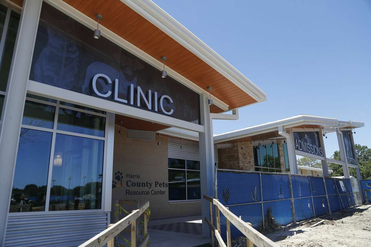 Exterior of the newly built shelter rebranded as Harris County Pets, at 612 Canino Road, Thursday, June 11, 2020, in Houston.