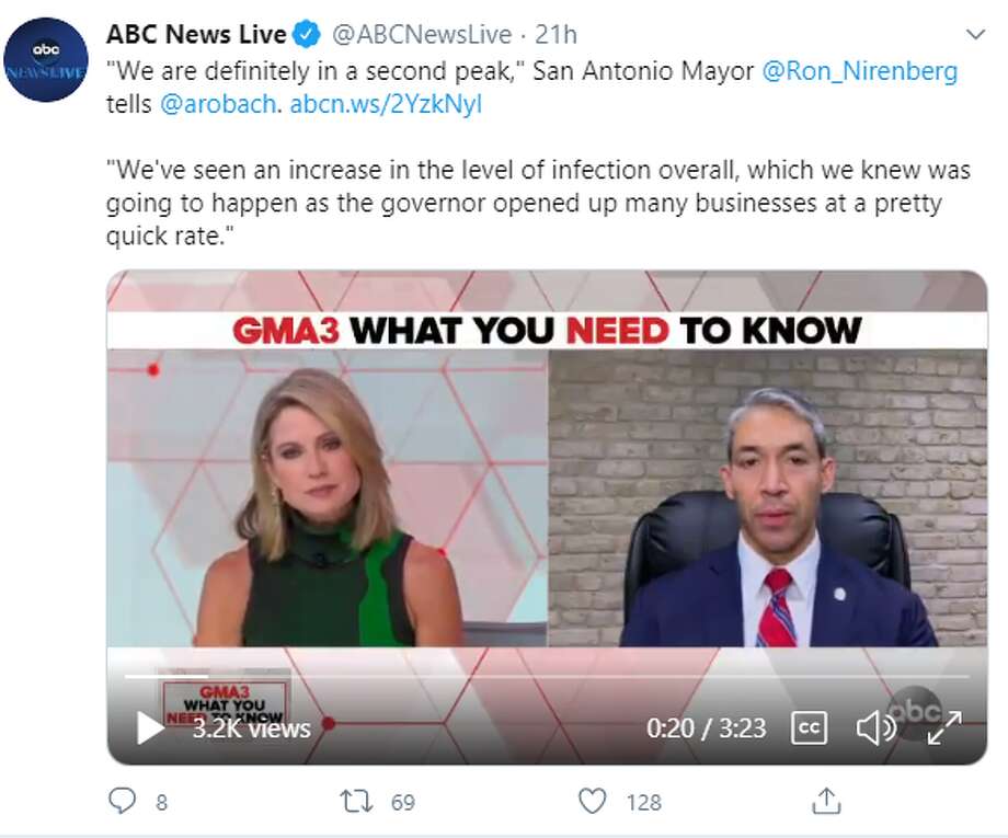 Mayor Ron Nirenberg joined Amy Robach on ABC's 