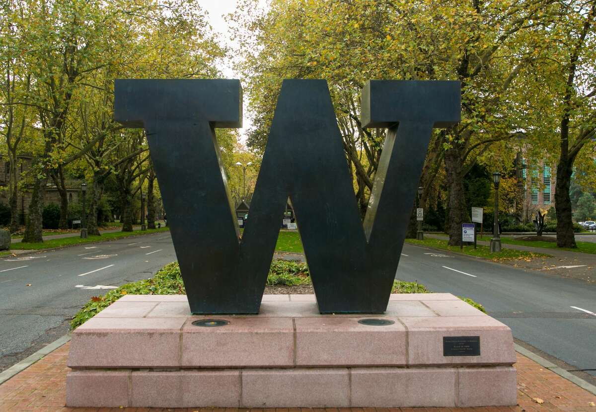 SEATTLE, WA - NOVEMBER 5: The main entrance to the University of Washington is viewed on November 5, 2015, in Seattle, Washington.