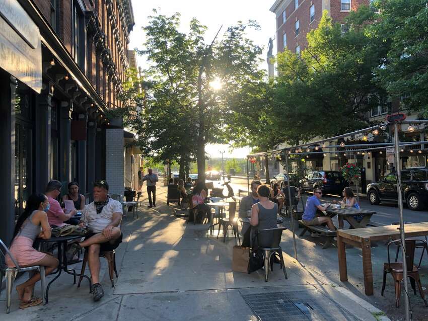 The scene outside Clark House Hospitality's businesses in Troy on Wednesday, June 17, 2020. (Provided photo.)