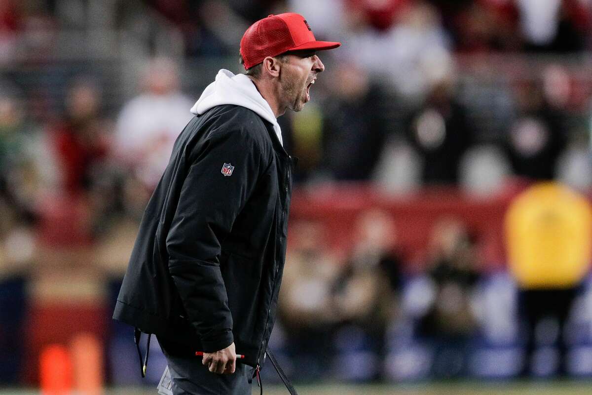 San Francisco 49ers’ head coach Kyle Shanahan reacts in the fourth quarter during the NFC Championship game between the San Francisco 49ers and the Green Bay Packers at Levi’s Stadium on Sunday, Jan. 19, 2020 in Santa Clara, Calif.
